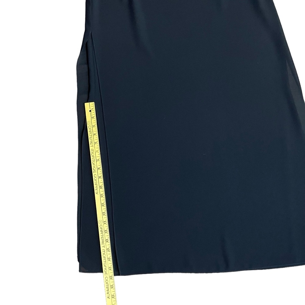 JS Collections Maxi Skirt Women 16 Black Formal Layered Chiffon Double Side Slit - Picture 3 of 16